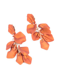 Gold Orange Petal Drop Earrings - link has visual effect only