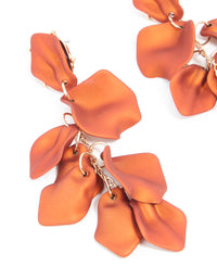 Gold Orange Petal Drop Earrings - link has visual effect only