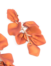 Gold Orange Petal Drop Earrings - link has visual effect only