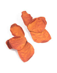 Orange Coated Metal Flower Petal Drop Earrings - link has visual effect only