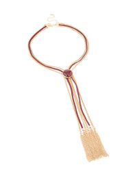 Gold Burgundy Western Boho Tassel Necklace - link has visual effect only