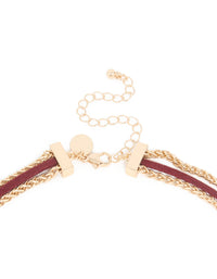 Gold Burgundy Western Boho Tassel Necklace - link has visual effect only