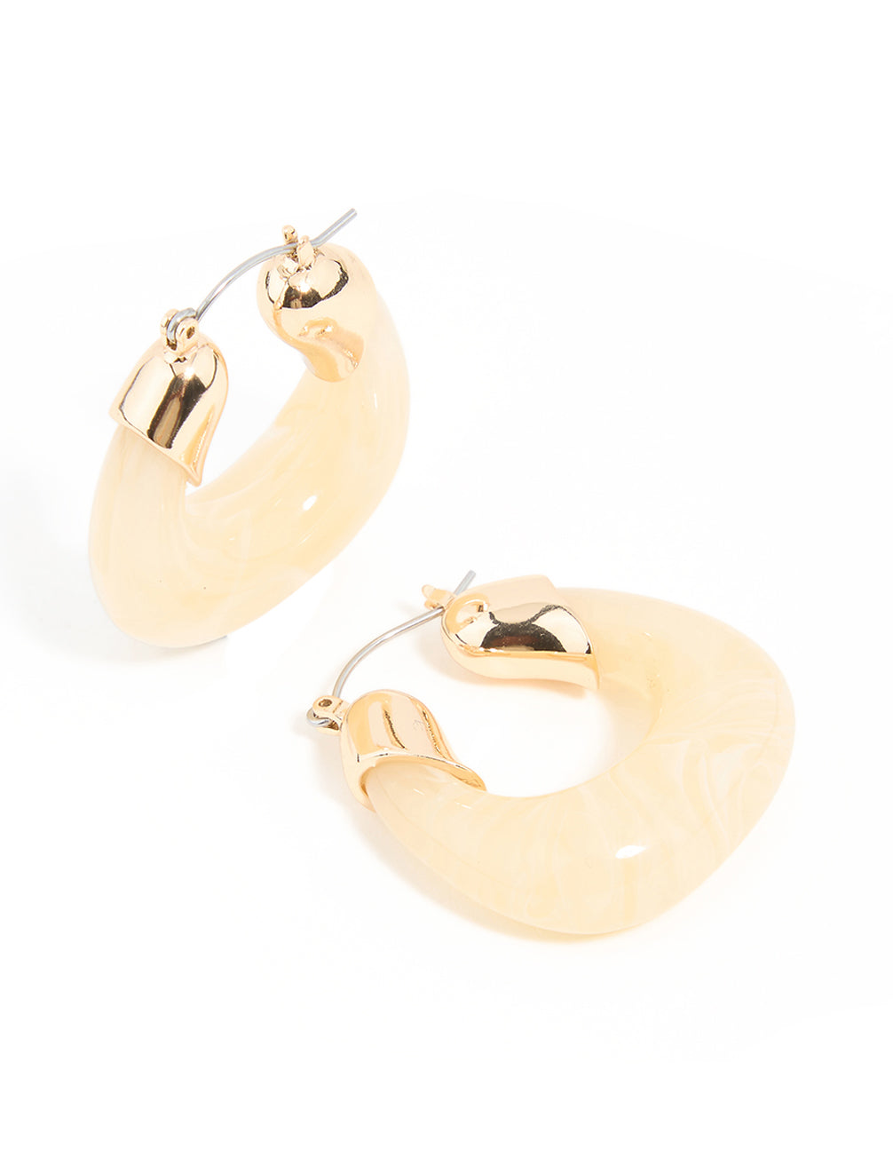 Gold Marble Hoop Earrings