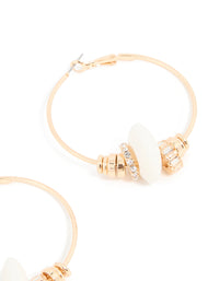 Gold & Diamante Mixed Rondell Hoop Earrings - link has visual effect only