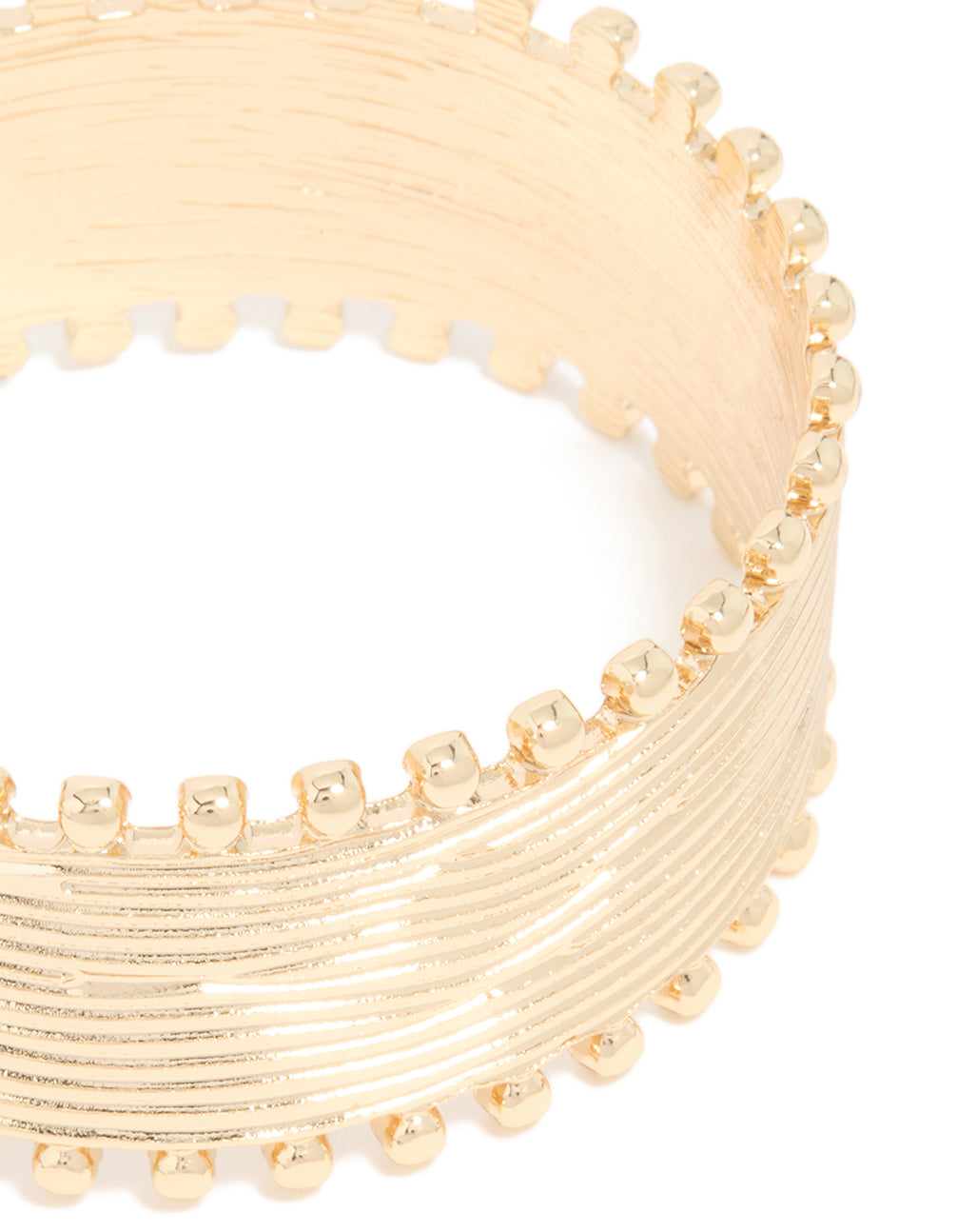 Gold Textured Ball Edge Wrist Cuff