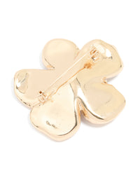 Gold Enamel Large Floral Brooch - link has visual effect only