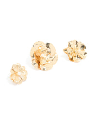 Gold Floral Brooches 3-Pack - link has visual effect only