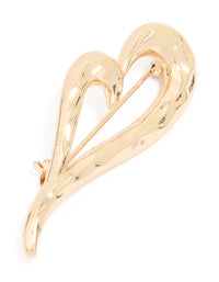 Gold Molten Mini Heart Brooch - link has visual effect only