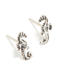 Sterling Silver Seahorse Stud Earrings - link has visual effect only