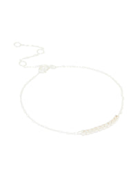 Sterling Silver Cubic Zirconia Bar Bracelet - link has visual effect only