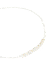 Sterling Silver Cubic Zirconia Bar Bracelet - link has visual effect only