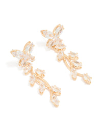 Gold Diamante Vine Drop Earrings - link has visual effect only