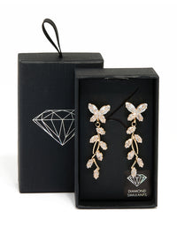 Gold Diamante Vine Drop Earrings - link has visual effect only