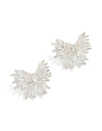 Silver Cubic Zirconia Bow Stud Earrings - link has visual effect only