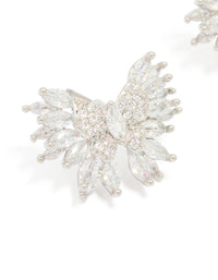 Silver Cubic Zirconia Bow Stud Earrings - link has visual effect only