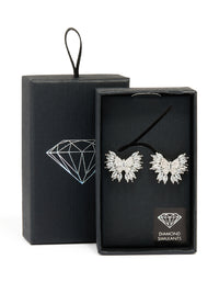 Silver Cubic Zirconia Bow Stud Earrings - link has visual effect only