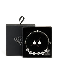 Silver Diamante Vine Toggle Bracelet & Earrings Set - link has visual effect only