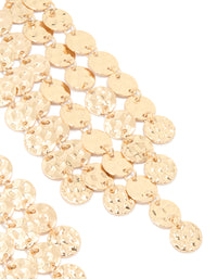 Gold Hammered Disc Chandelier Earrings - link has visual effect only