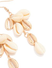 Gold Genuine Shell Cluster Drop Earrings - link has visual effect only