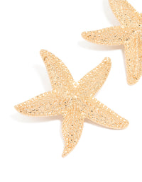 Gold Starfish Stud Earrings - link has visual effect only