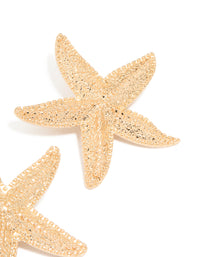 Gold Starfish Stud Earrings - link has visual effect only