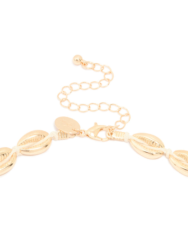 Gold Cowry Shell Short Necklace