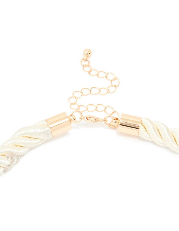 Gold White Rope Starfish Necklace