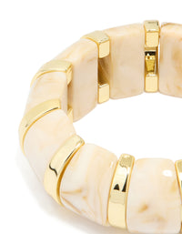 Gold White Acrylic Bangle - link has visual effect only