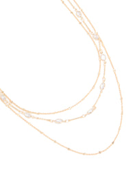 Gold Diamante Layered Waist Chain - link has visual effect only