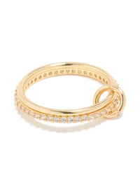 Gold Plated Cubic Zirconia Simple 1 Loop Ring - link has visual effect only