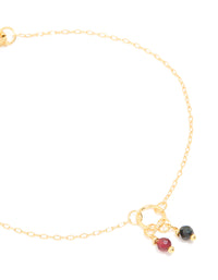 Gold Plated Sterling Silver Cubic Zirconia Double Stone Bracelet - link has visual effect only