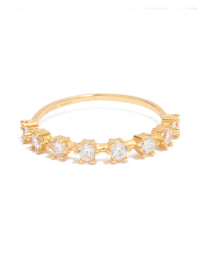 Gold Plated Sterling Silver Cubic Zirconia Half Eternity Ring - link has visual effect only
