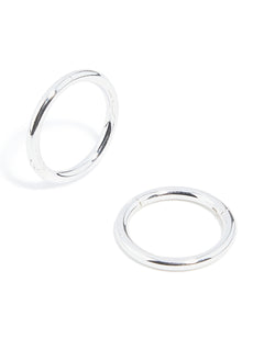 Showcasing waterproof stainless steel sleeper earrings 10mm in silver front view