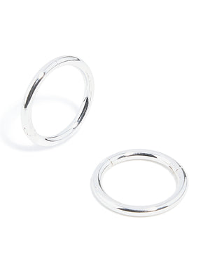 Showcasing waterproof stainless steel sleeper earrings 10mm in silver front view