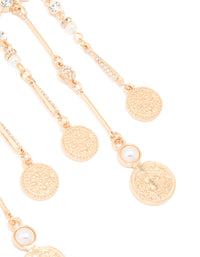 Gold Pearl & Diamante Mobile Earrings - link has visual effect only
