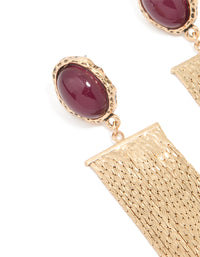Gold Red Stone Fountain Drop Earrings - link has visual effect only