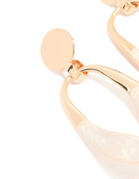 Gold Enamel Drop Earrings - link has visual effect only