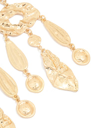 Antique Gold Textured Oval Drop Earrings - link has visual effect only