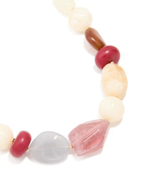 Gold Mulitcoloured Resin Beaded Necklace - link has visual effect only