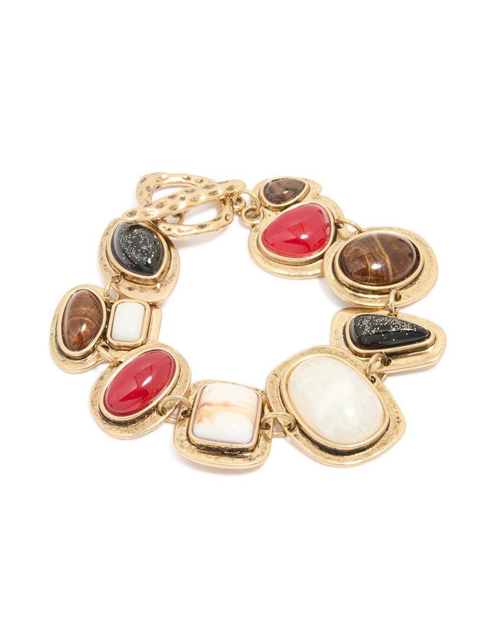 Antique Gold Marble Beaded Hook Bracelet
