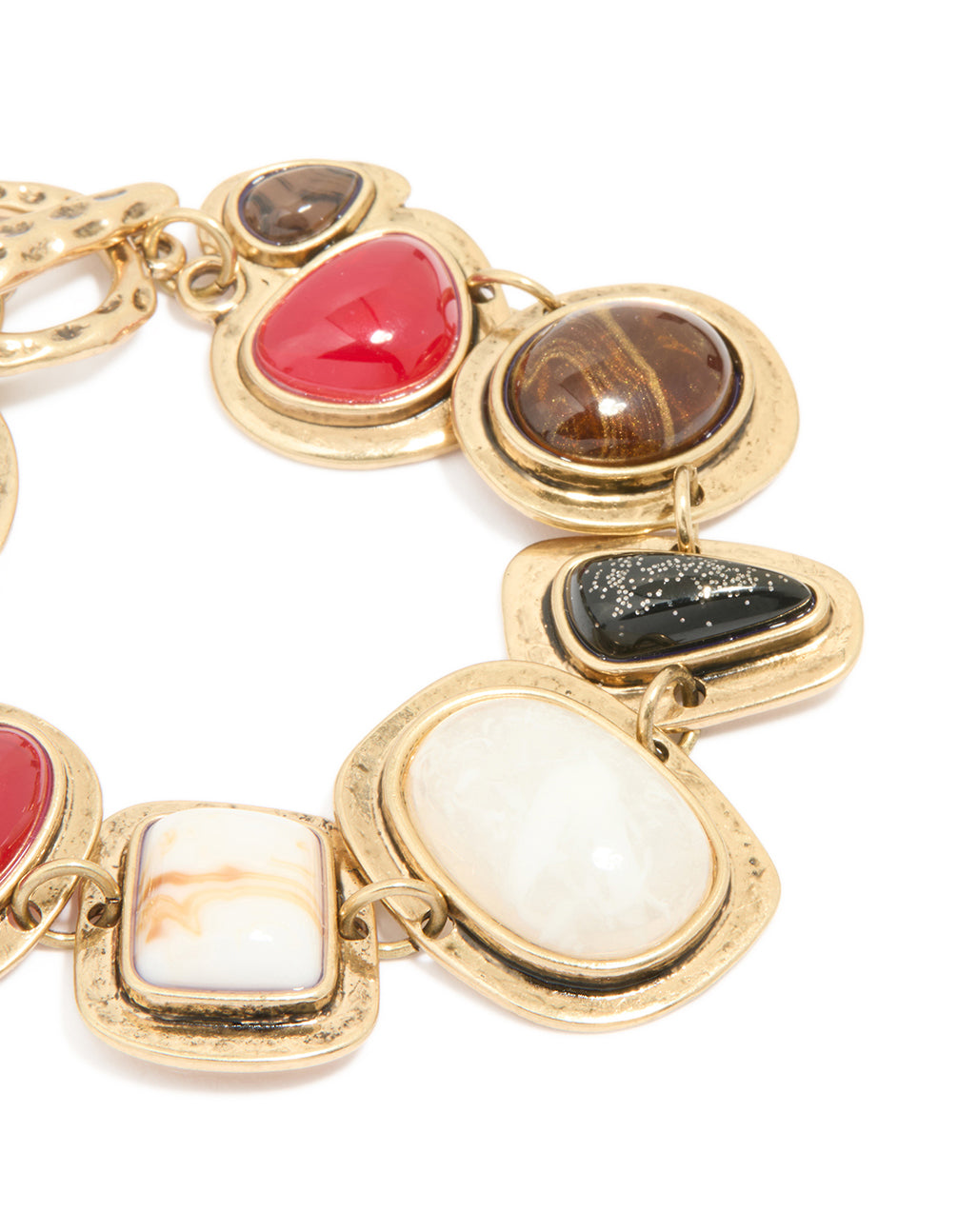 Antique Gold Marble Beaded Hook Bracelet