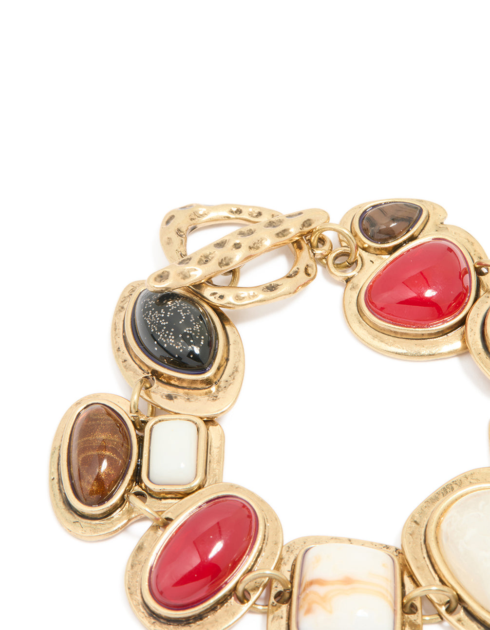 Antique Gold Marble Beaded Hook Bracelet