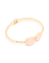 Gold Resin Stone Hinged Bangle - link has visual effect only
