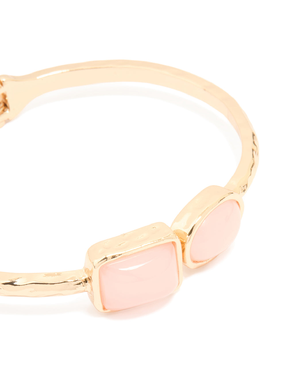 Gold Resin Stone Hinged Bangle