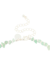 Silver Plated Green Semi Precious Stone Triangle Chip Necklace - link has visual effect only
