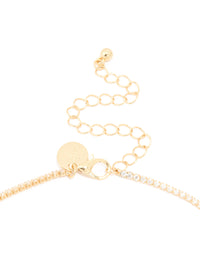 Gold Plated Cubic Zirconia Oval Green Semi Precious Stone Cup Chain Necklace - link has visual effect only