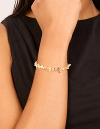 Gold Plated Mixed Semi Precious Stone Disc Bracelet - link has visual effect only