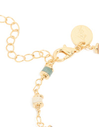 Gold Plated Multicoloured Semi Precious Stone Rondell Bracelet - link has visual effect only