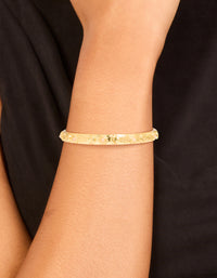 Gold Plated Rose Quartz Celestial Open Wrist Cuff - link has visual effect only