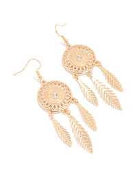 Gold Mini Dreamcatcher Earrings - link has visual effect only